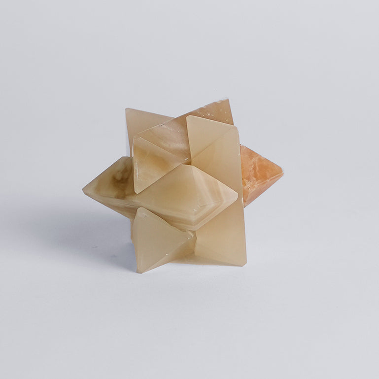 Burr Star Puzzle in Creamy Onyx